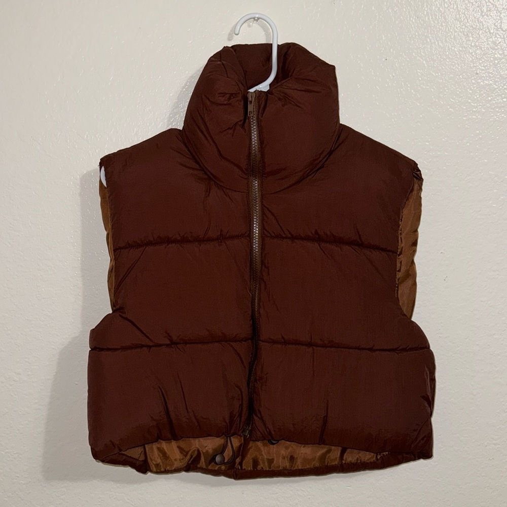 Women's Brown Puffer Vest - Cozy Insulated Vest